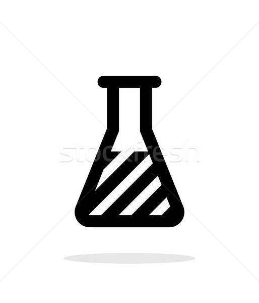 Flask with substance simple icon on white background. Stock photo © tkacchuk