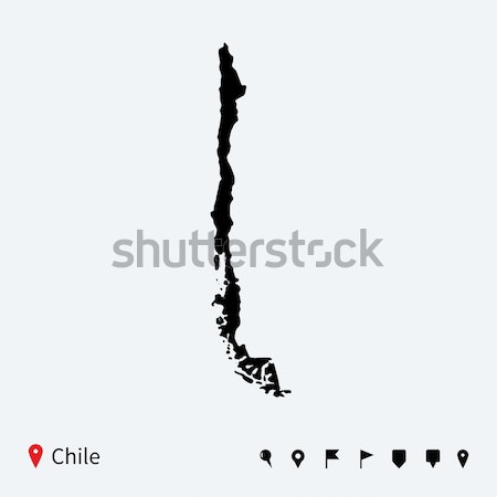 Yüksek ayrıntılı vektör harita Şili navigasyon Stok fotoğraf © tkacchuk