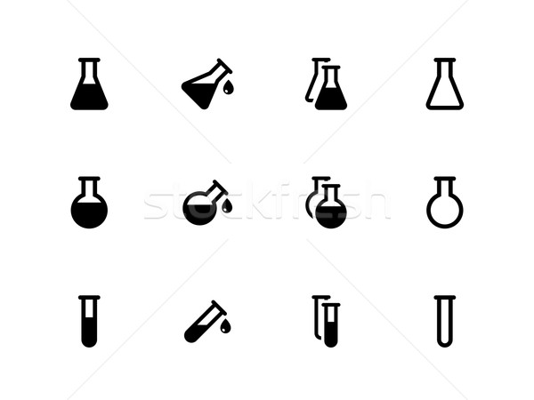 Lab flask icons on white background. Stock photo © tkacchuk