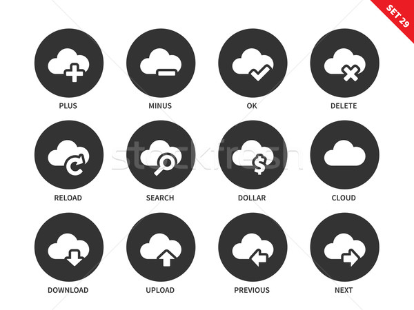 Web Wolken Symbole weiß Cloud Computing Technologie Stock foto © tkacchuk