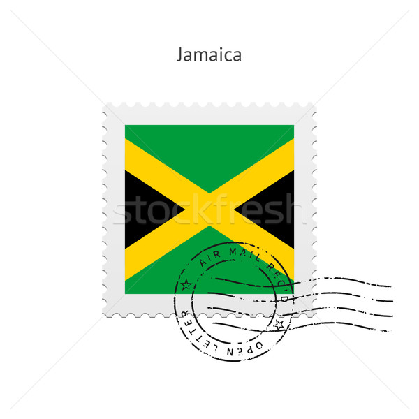 Jamaica zászló postabélyeg fehér felirat levél Stock fotó © tkacchuk