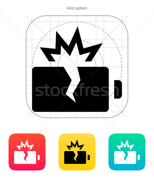 Explosion battery icon. Vector illustration. Stock photo © tkacchuk