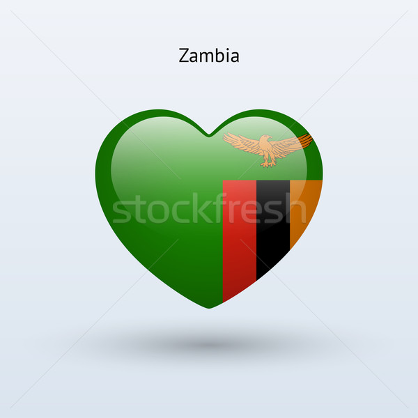 Miłości Zambia symbol serca banderą ikona Zdjęcia stock © tkacchuk