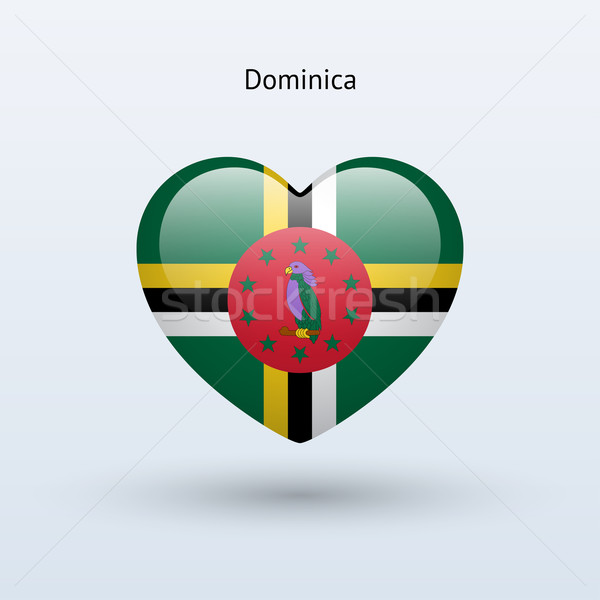 Love Dominica symbol. Heart flag icon. Stock photo © tkacchuk