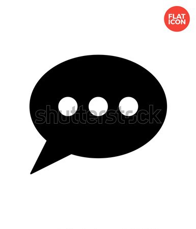 [[stock_photo]]: Ovale · bulle · icône · blanche · simple · internet