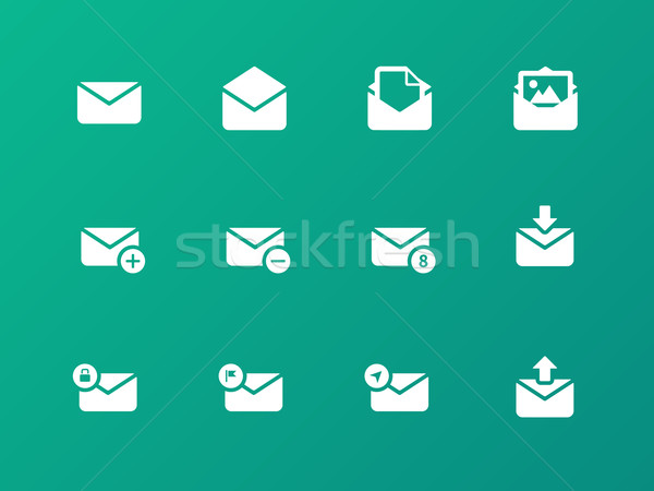 Email icons on green background. Stock photo © tkacchuk