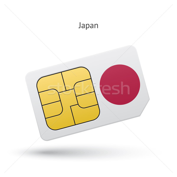 Japan mobile phone sim card with flag. Stock photo © tkacchuk
