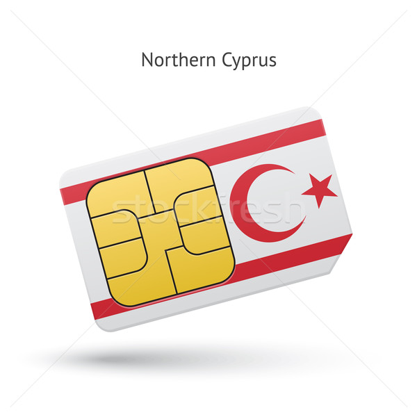 Northern Cyprus mobile phone sim card with flag. Stock photo © tkacchuk
