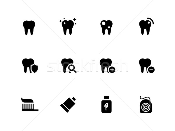 Tooth, teeth icons on white background. Stock photo © tkacchuk