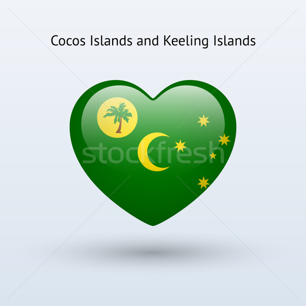 Love Cocos and Keeling Islands symbol. Heart flag icon. Stock photo © tkacchuk