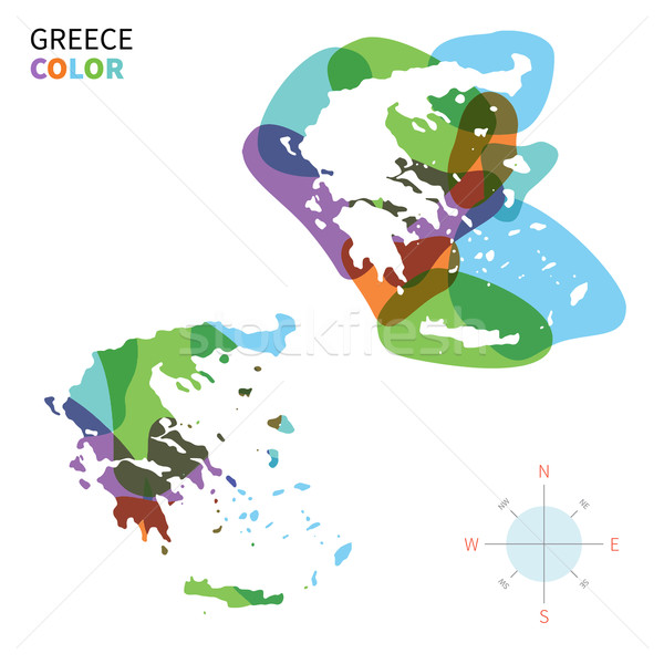 Abstract vector color map of Greece with transparent paint effect. Stock photo © tkacchuk