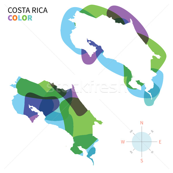 Abstrato vetor cor mapa Costa Rica transparente Foto stock © tkacchuk