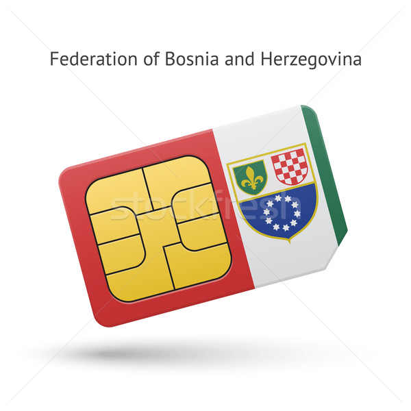 Federation of Bosnia and Herzegovina phone sim card with flag. Stock photo © tkacchuk