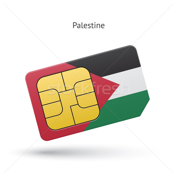 Palestine mobile phone sim card with flag. Stock photo © tkacchuk