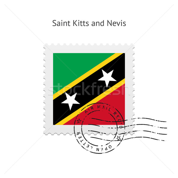 Saint Kitts and Nevis Flag Postage Stamp. Stock photo © tkacchuk