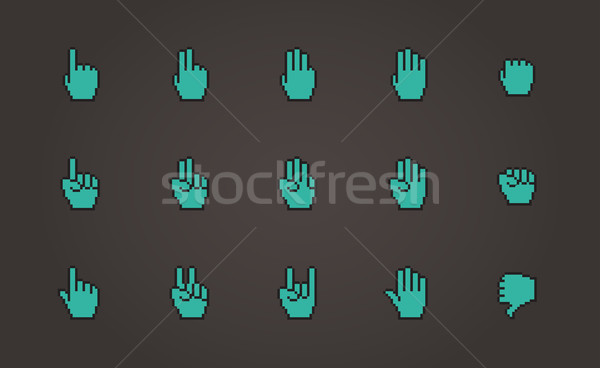Stockfoto: Iconen · muis · handen · technologie · teken