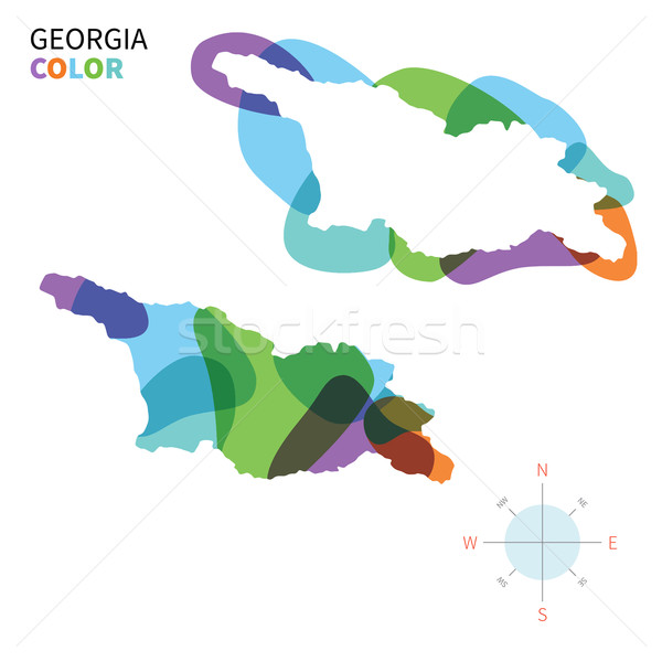 Abstrato vetor cor mapa Geórgia transparente Foto stock © tkacchuk