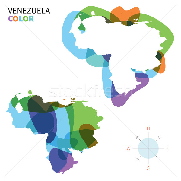 抽象的な ベクトル 色 地図 ベネズエラ 透明な ストックフォト © tkacchuk