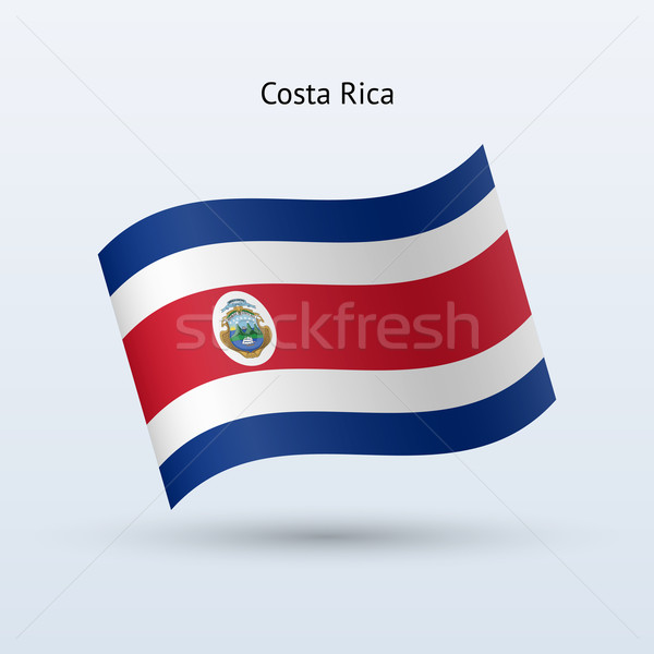 Costa Rica flag waving form. Vector illustration. Stock photo © tkacchuk