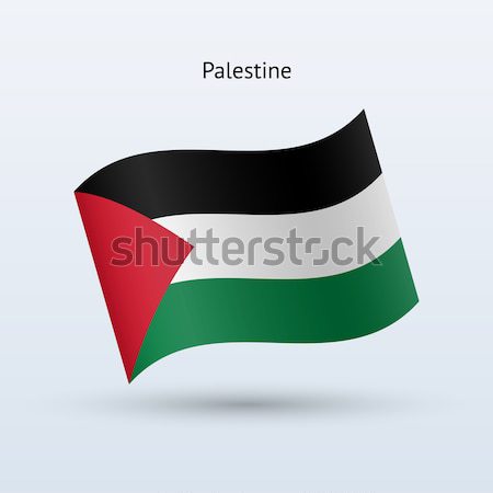Palestine flag waving form. Vector illustration. Stock photo © tkacchuk