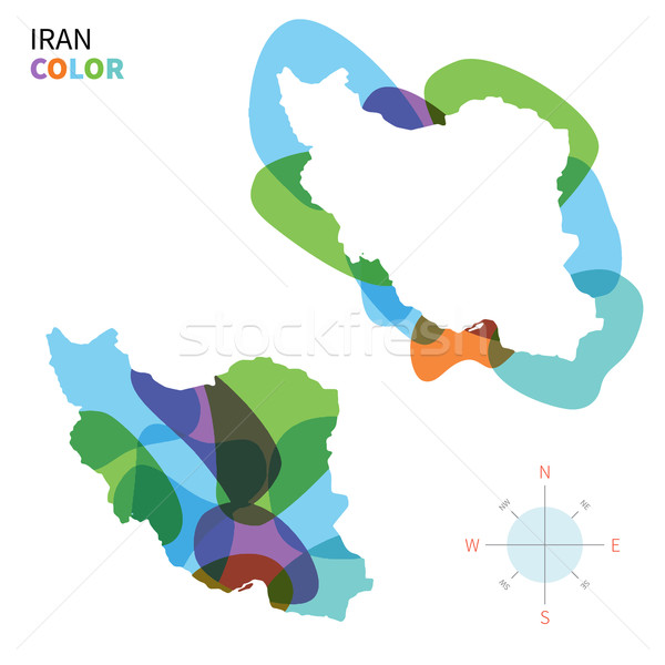 Abstrakten Vektor Farbe Karte Iran transparent Stock foto © tkacchuk