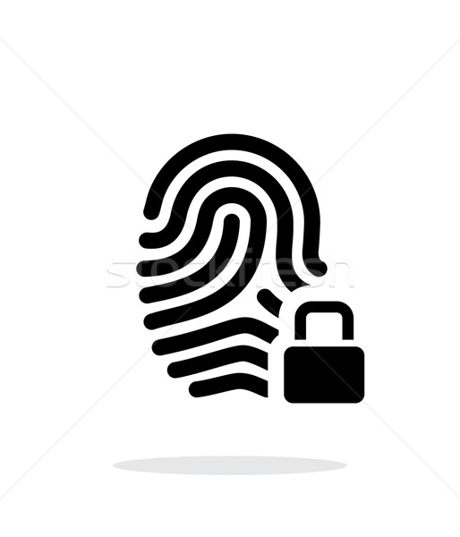 Fingerprint and thumbprint with lock icon on white background. Stock photo © tkacchuk