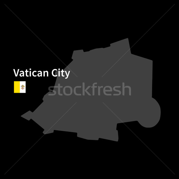 Сток-фото: подробный · карта · Ватикан · флаг · черный · город