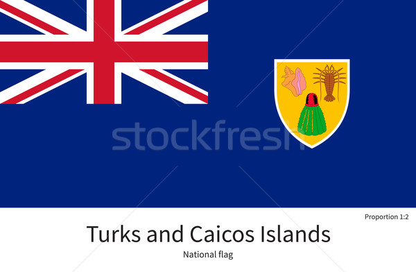 Stock photo: National flag of Turks and Caicos Islands with correct proportions, element, colors