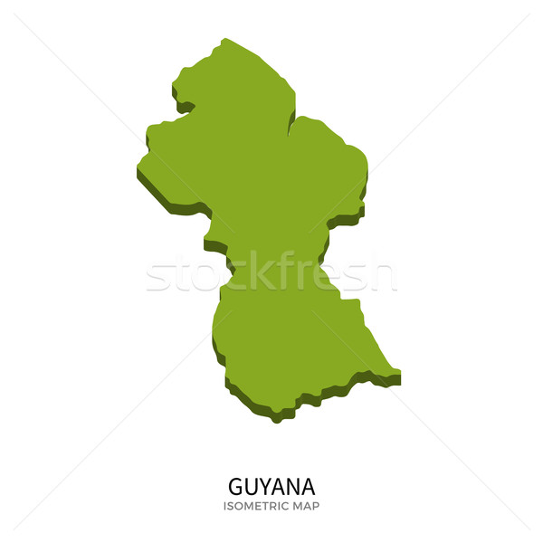 Stock photo: Isometric map of Guyana detailed vector illustration