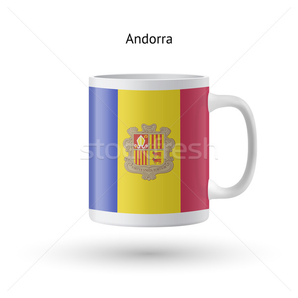 Andorra zászló szuvenír bögre fehér izolált Stock fotó © tkacchuk