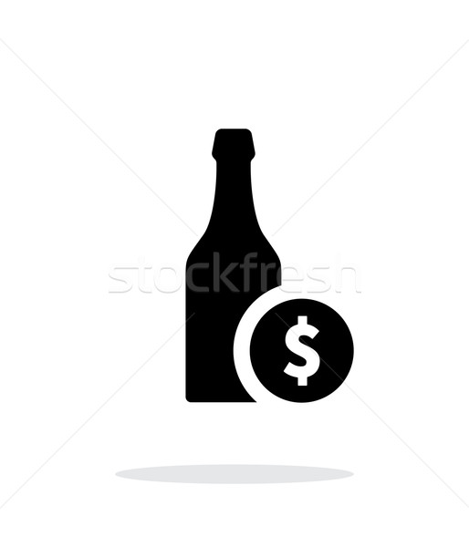 Bierflasche einfache Symbol weiß Zeichen bar Stock foto © tkacchuk