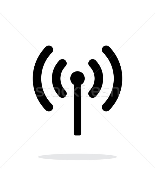 Radio antenna sending signal icon on white background. Stock photo © tkacchuk
