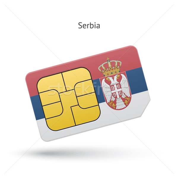 Stock fotó: Szerbia · mobiltelefon · kártya · zászló · üzlet · terv