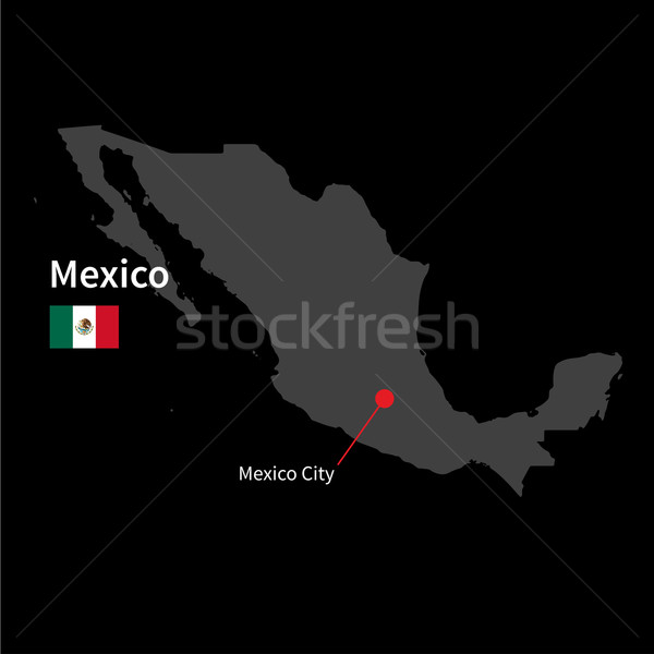 Részletes térkép Mexikó város zászló fekete Stock fotó © tkacchuk