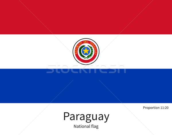 National flag of Paraguay with correct proportions, element, colors Stock photo © tkacchuk