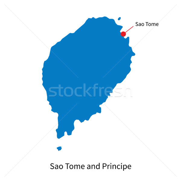 Vector map of Sao Tome and Principe with capital city Stock photo © tkacchuk