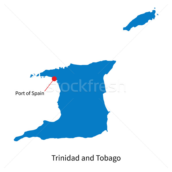 Detailed vector map of Trinidad and Tobago with capital city Stock photo © tkacchuk