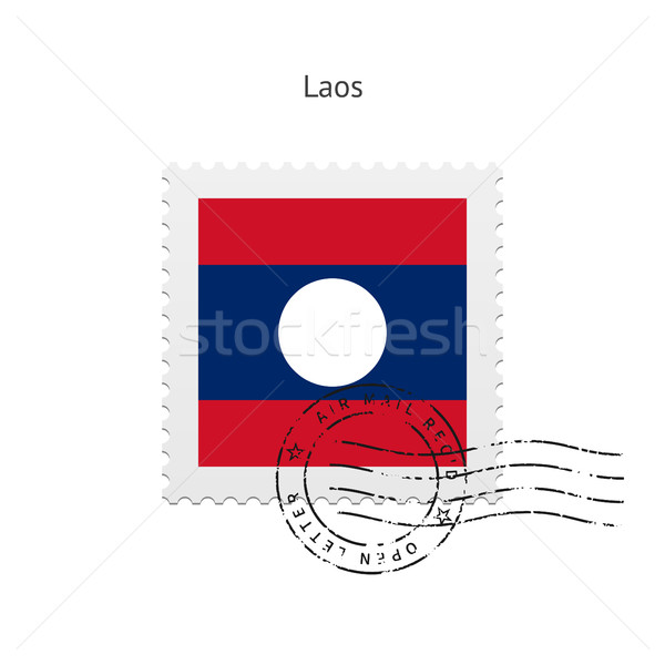 Laos Flag Postage Stamp. Stock photo © tkacchuk