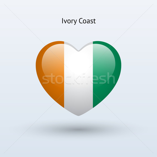 Amor Costa de Marfil símbolo corazón bandera icono Foto stock © tkacchuk