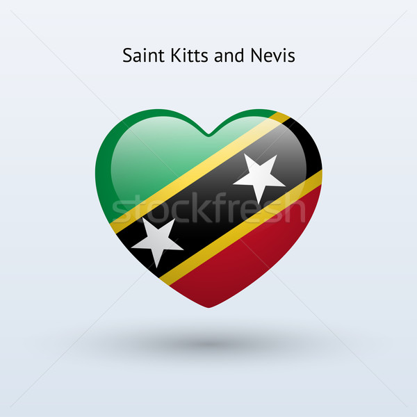 Love Saint Kitts and Nevis symbol. Heart flag icon. Stock photo © tkacchuk