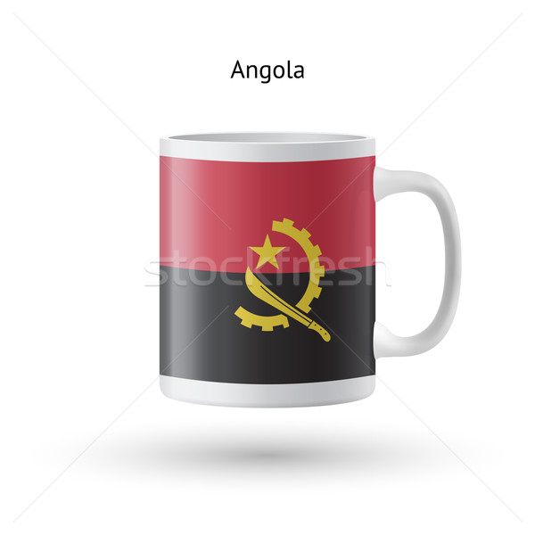 安哥拉 旗 紀念品 杯 白 孤立 商業照片 © tkacchuk