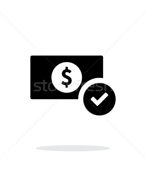 Сток-фото: доллара · банкнота · проверить · простой · икона · белый