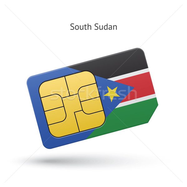 Południe Sudan telefonu komórkowego karty banderą działalności Zdjęcia stock © tkacchuk