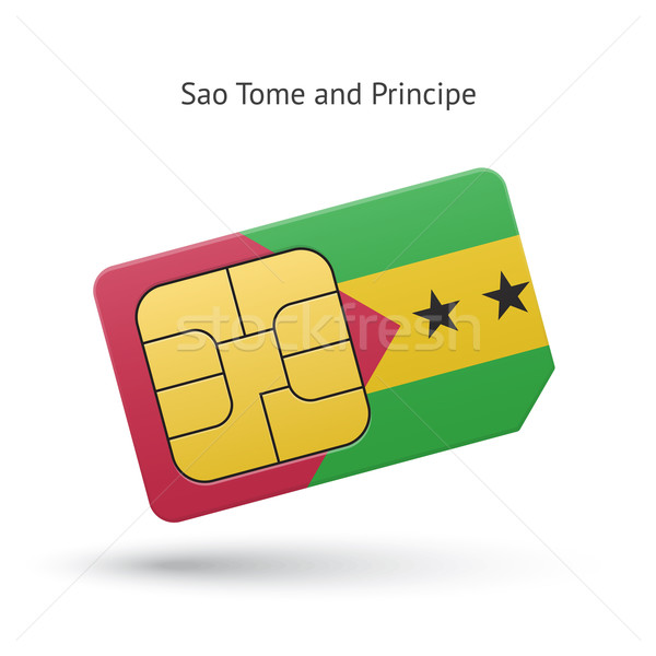 Sao Tome and Principe phone sim card with flag. Stock photo © tkacchuk