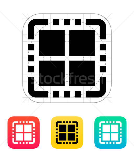 Quad Core CPU icon. Vector illustration. Stock photo © tkacchuk