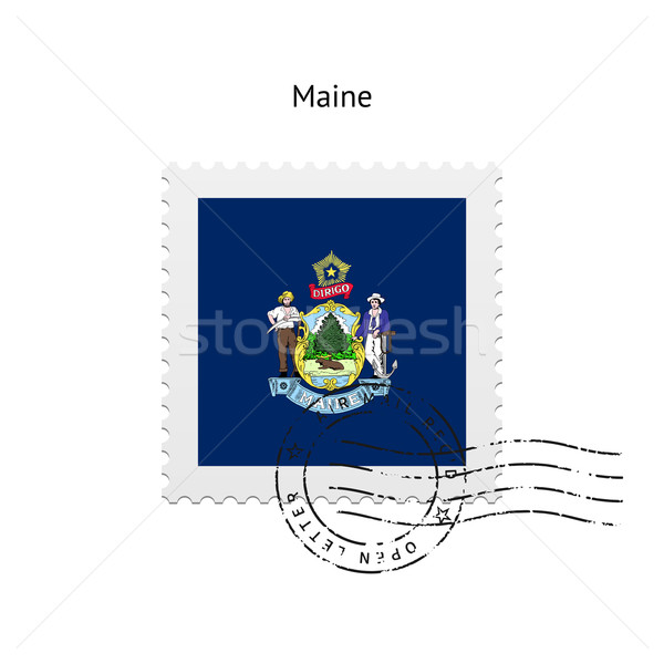 State of Maine flag postage stamp. Stock photo © tkacchuk