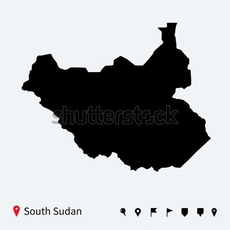 Alto dettagliato vettore mappa meridionale Sudan Foto d'archivio © tkacchuk