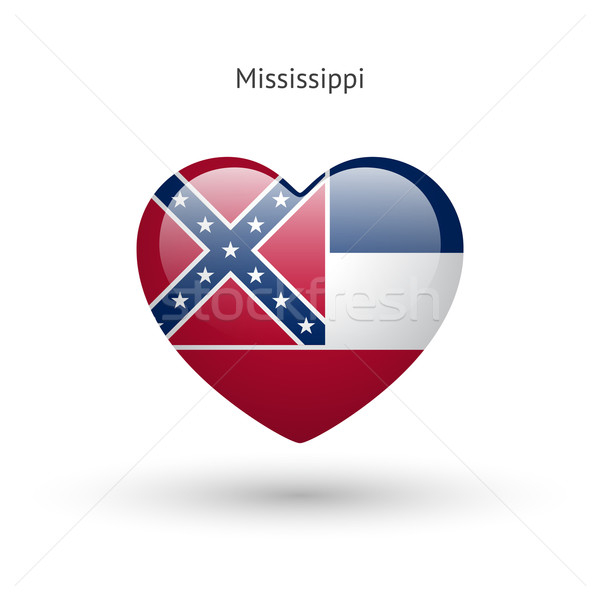 愛 密西西比 符號 心臟 旗 圖標 商業照片 © tkacchuk