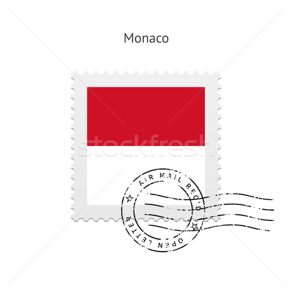 Stock foto: Monaco · Flagge · Briefmarke · weiß · Zeichen · Schreiben