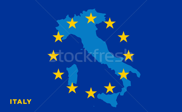 Flag of European Union with Italy on background Stock photo © tkacchuk